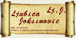 Ljubica Joksimović vizit kartica